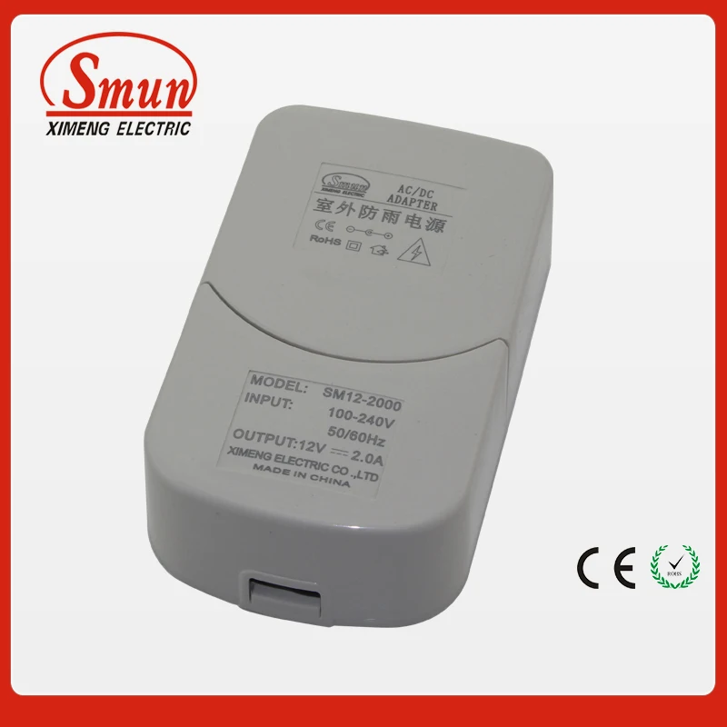 

12V2A AC/DC adapter with CE ROHS 1 year warranty white