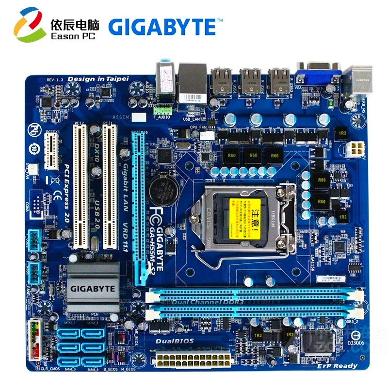 

GIGABYTE GA-H55M-S2 LGA1156 DDR3 i3 i5 i7 Micro-ATX