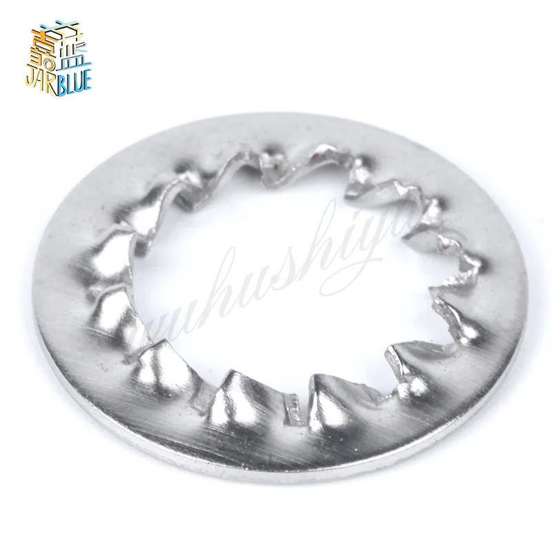 100Pcs DIN6798J M3 M4 M5 M6 M8 304 Stainless Steel Washers Internal