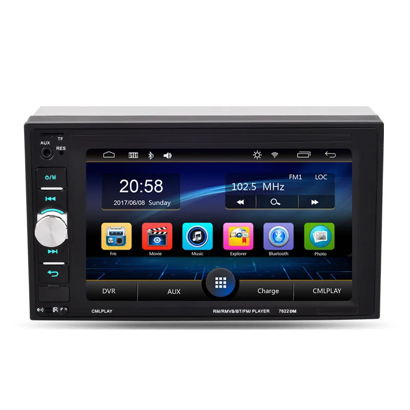 7622DM 6 2 &quot2DIN 12V Универсальный Автомобильный Bluetooth MP5 плеер сенсорный экран Цветная