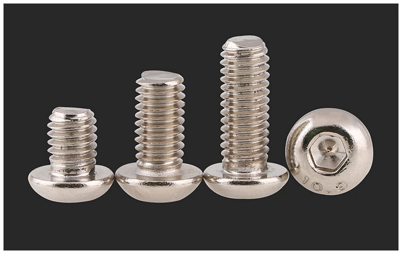 

Iso7380 10.9 carbon steel round head screw Nickel plating M1.6 M2 M2.5 M3 M4 screws bolt hex socket
