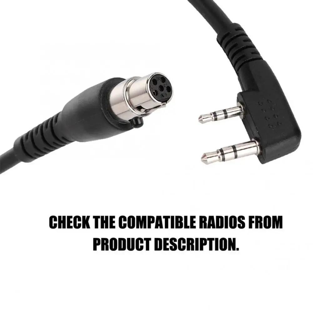 CC-MOT Coil Cord K Cable For Motorola HYT Kenwood Relm For Baofeng 2-Pin To 5-Pin Handheld Two-way Radio Earphone Accessories