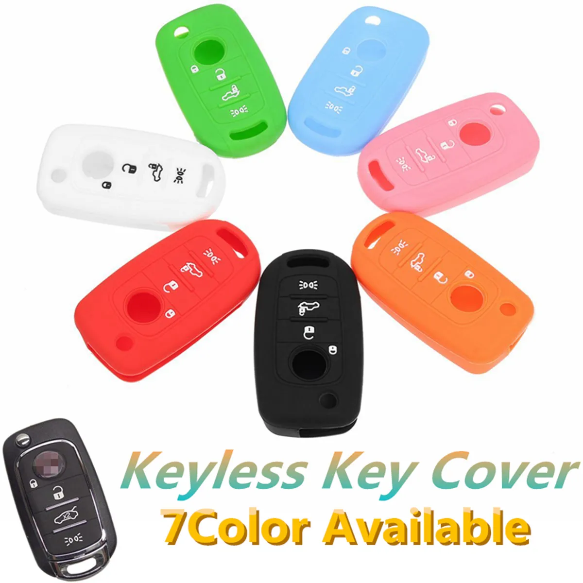 

4 Buttons Silicone Remote Key Fob Cover Case For FIAT 500X Toro 2016 2017