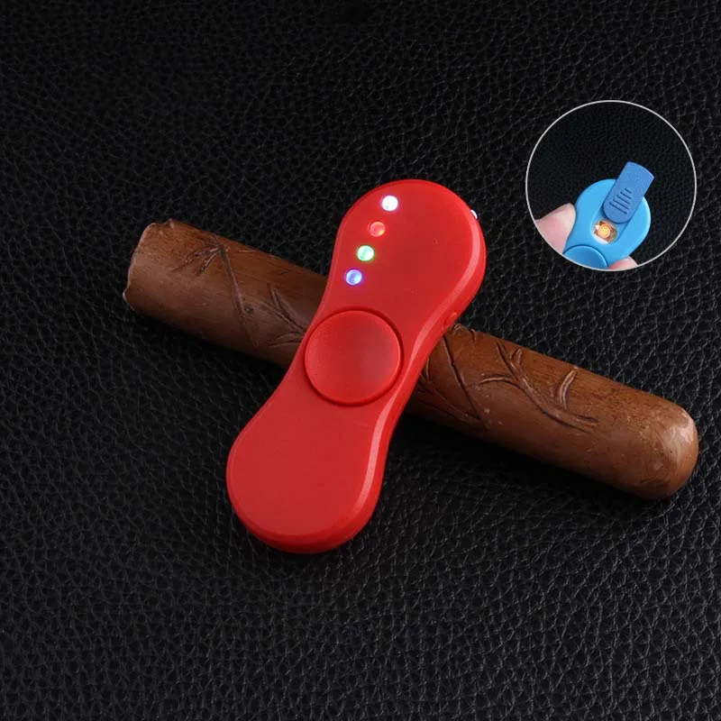 Спиннер Вольфрам Turbo USB Зажигалка для сигарет курение электронный перезаряжаемые WilndProof Push Ignite - Цвет: red