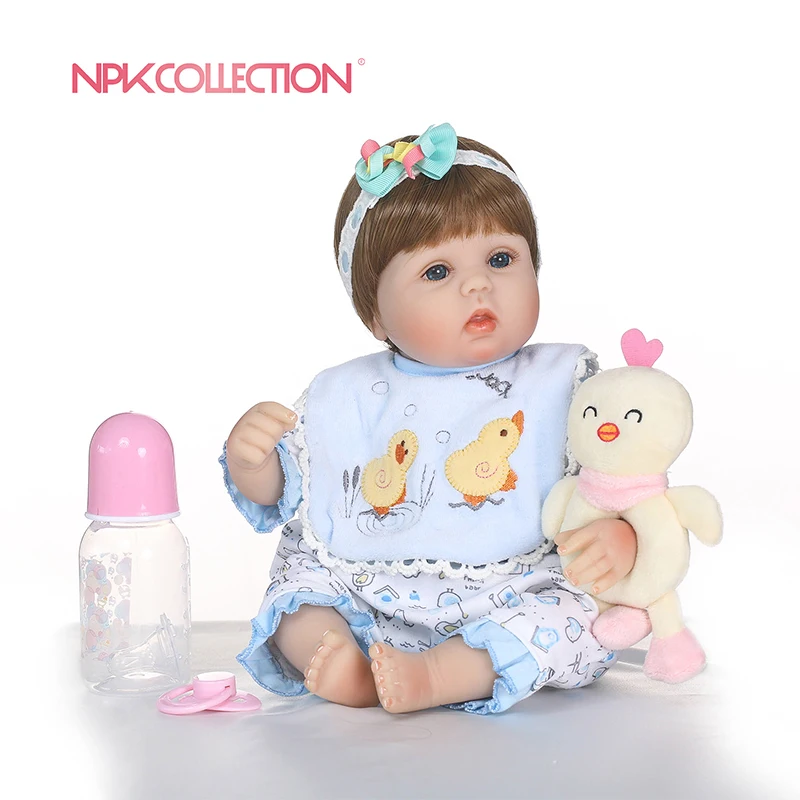 

NPKCOLLECTION 16" Bebe Reborn Doll Soft Silicone Babies Bonecas Realistic Newborn Baby Surprice Doll for Girl Gift Birthday