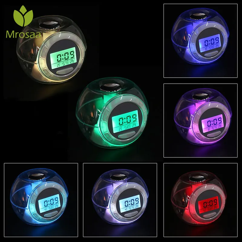 Buy 7 Color Changing Alarm Clock Watch LED Light