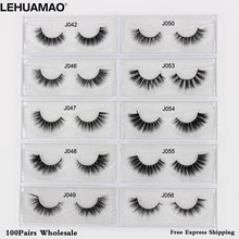 LEHUAMAO Free DHL 100Pairs Mink Eyelashes NEW 3D Mink Lashes Extension Makeup False Eyelashes Cross thick Natural Fake Eyelashes lehuamao mink eyelashes 3d mink false eyelashes handmade mink collection 3d dramatic lashes 50 pairs eyelash extension free dhl