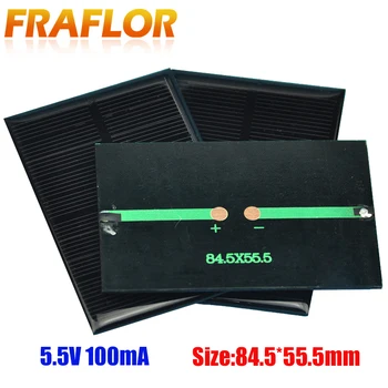 

10pcs PET Small Solar Panel 5.5V 100mA Solar Cells Photovoltaic Panels Module For 3.6V Battery Charger DIY 84.5x55.5 Panneau