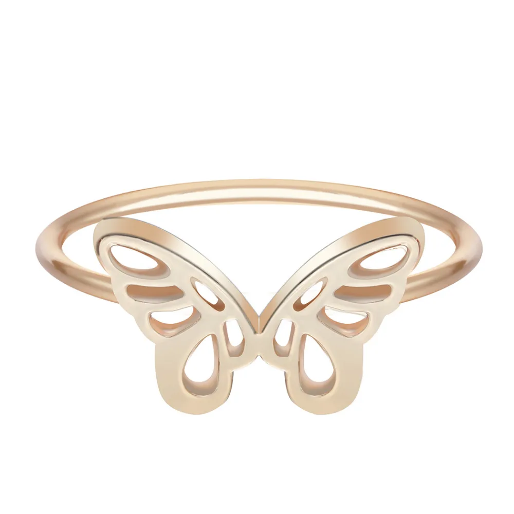 

Kinitial Gold Silver Plated Animal Butterfly Ring Angle Wing Rings for Girlfriend Birthday Handmade Gift Jewelry Drop Shipping