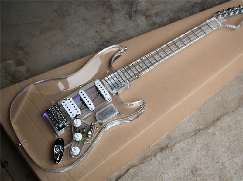 

Factory Custom Acrylic Glass Electric Guitar with SSH Pickups,22 Frets,Chrome Hardwares,Customized as you requires.