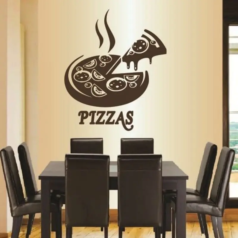 DCTAL Pizza Sticker Food Decal Poster Vinyl Art Wall Decals Pegatina Quadro Parede Decor Mural Pizza Sticker
