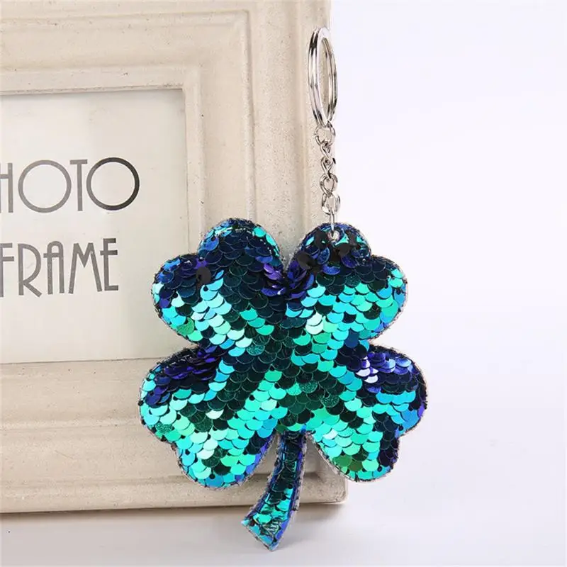 

Colorful Sequins Leaf Shape Keychain Car Bags Decoration Fashionable Key Ring Chain Charm Accessories for Women Girls Gifts Hot