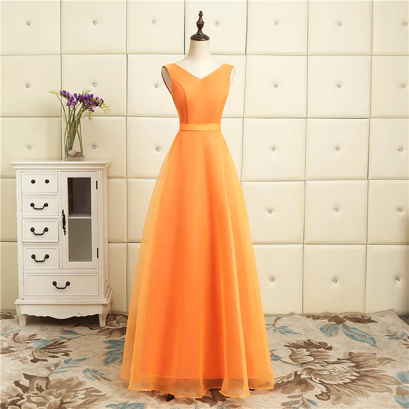 Vestidos de dama de honor largo новые атласные тюлевые Платья для подружек невесты в 5 стилях оранжевые дешевые платья до 50 pretty abito damigella