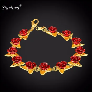 

Rose Flower Bracelet Delicate 3D Floral Bracelet Bridesmaid/Bridal Bracelet Gift Love Flower Bracelet For Women H2831