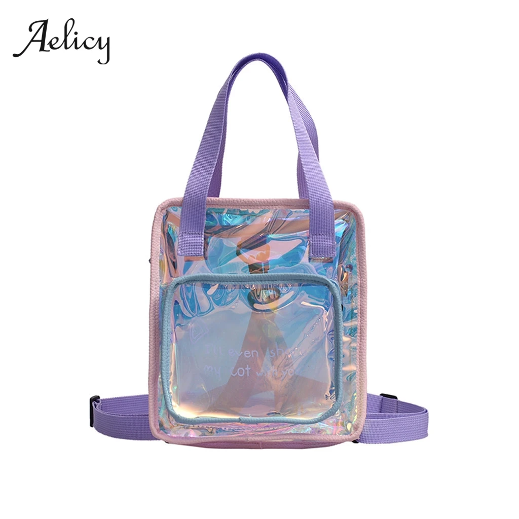 

Aelicy Mini Size Transparent Women Backpacks Clear PVC Teenager Girls Zipper Shoulder Bag multi-function Mochila Feminina 606
