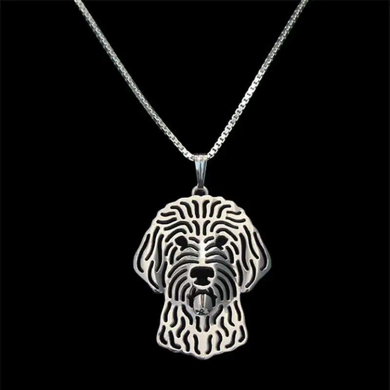 

New Fashion Women's Metal Goldendoodle Necklaces Lovers' Alloy Pet Shaped Necklaces Drop Shipping