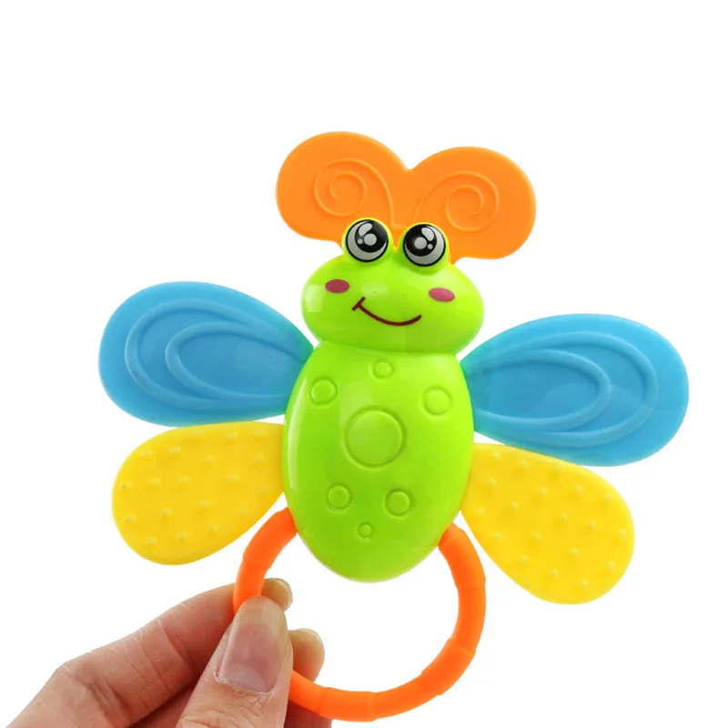 

2Pcs/lot cartoon baby teethe tingling molars baby bell muffler baby rattles toys