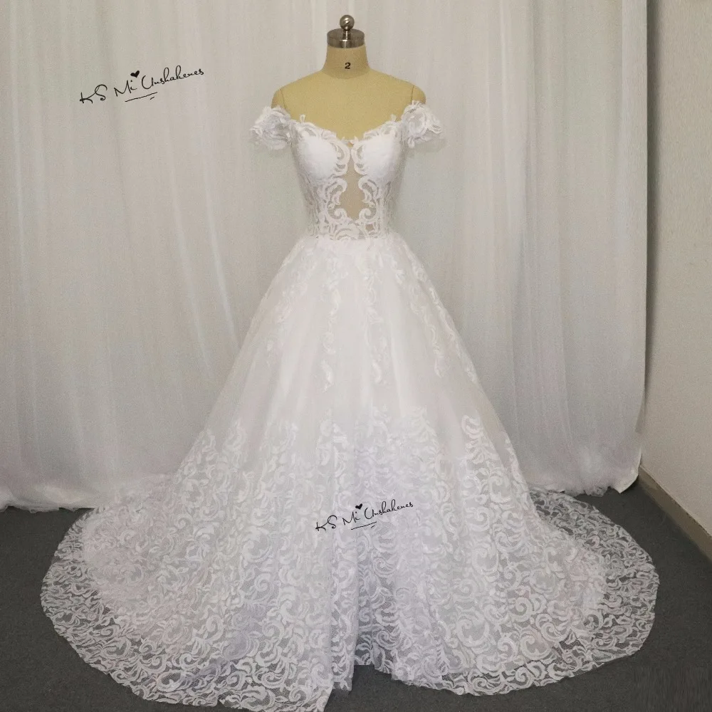 Халат де mariée Vestido branco элегантный Свадебные и Бальные платья 2017 с открытыми плечами Кружево Свадебные платья Белый платье невесты Sheer