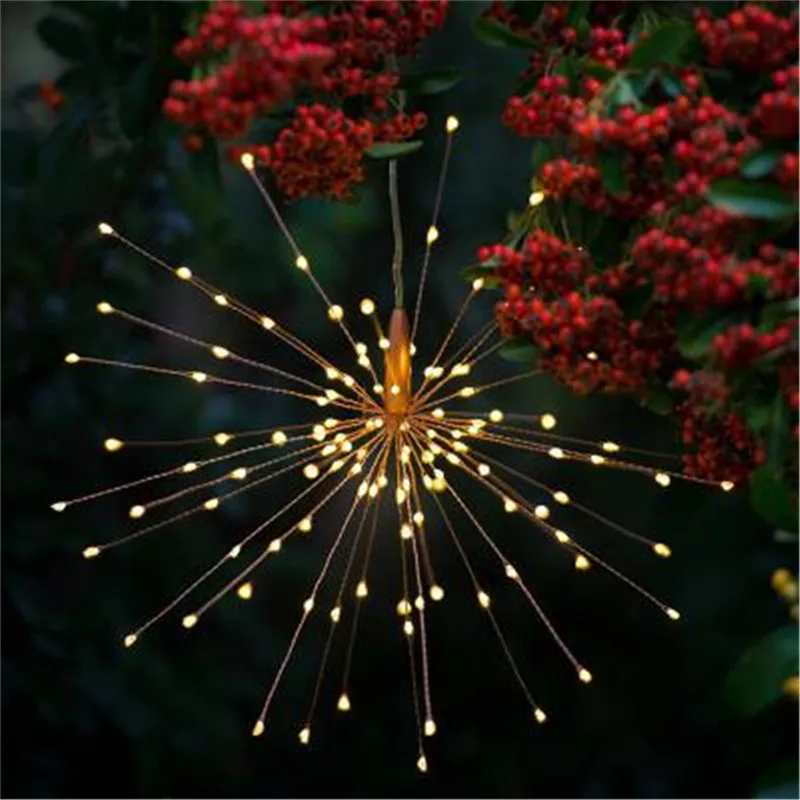 Günstige DIY Feuerwerk Solar String lichter Für Garten Dekoration Bouquet LED String Weihnachten Festliche Fee lichter Outdoor Solar lampen