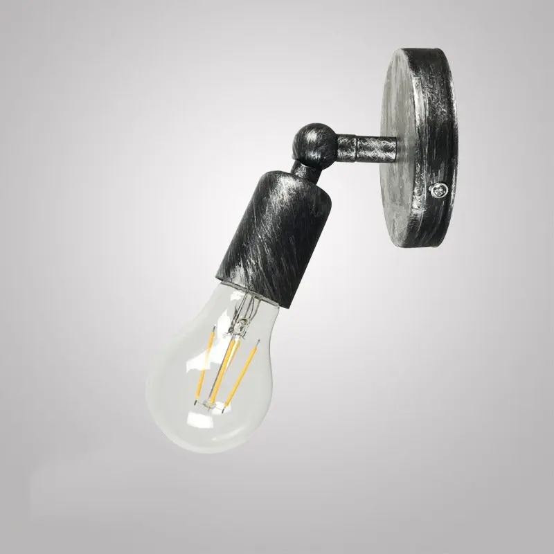 Retro wrought iron adjustable wall light Creative industrial Wind E27 single head antique wall lights for bedside aisle Coffee