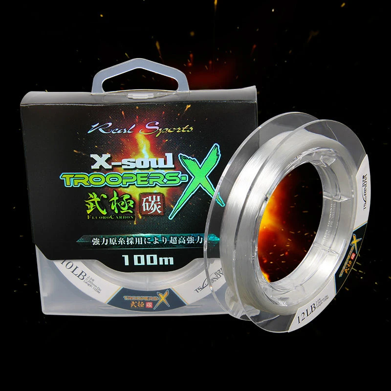 

TSURINOYA Troopers-X Fluorocarbon Fishing Line Carbon Fiber Leader Line Strands 6-12LB and Abrasion Resistant saltwater fishing