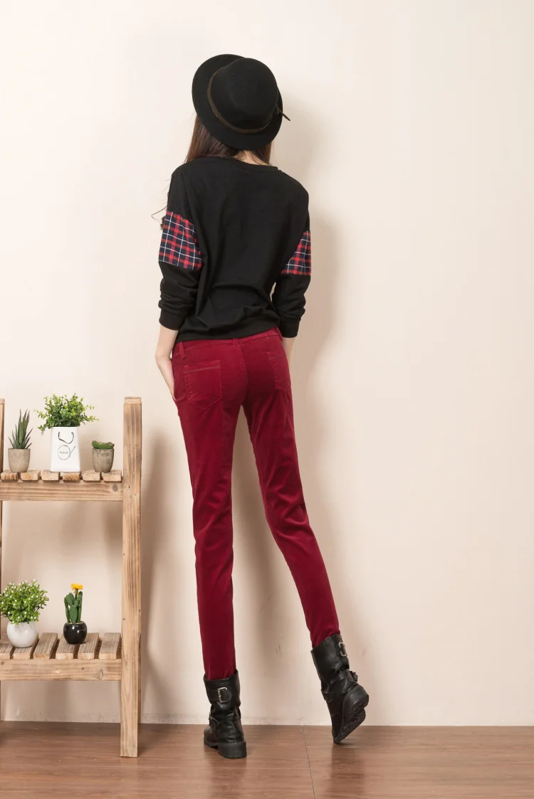Высококачественные бархатные плотные вельветовые зимние брюки с высокой талией, повседневные брюки, эластичные узкие брюки, женские брюки большого размера