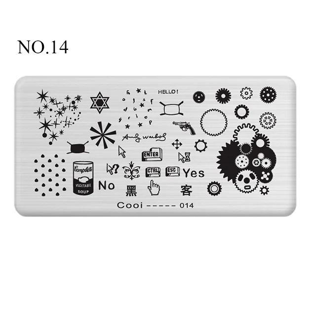 Pinpai Nail Stamping Plates Flower Geometric Heart Nature Series Nail Template Stamp Image DIY Nail Designs Manicure Stamp Plate - Цвет: NO.14