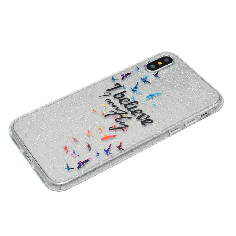 Cute cartoon glitter silicone case iphone x (27)