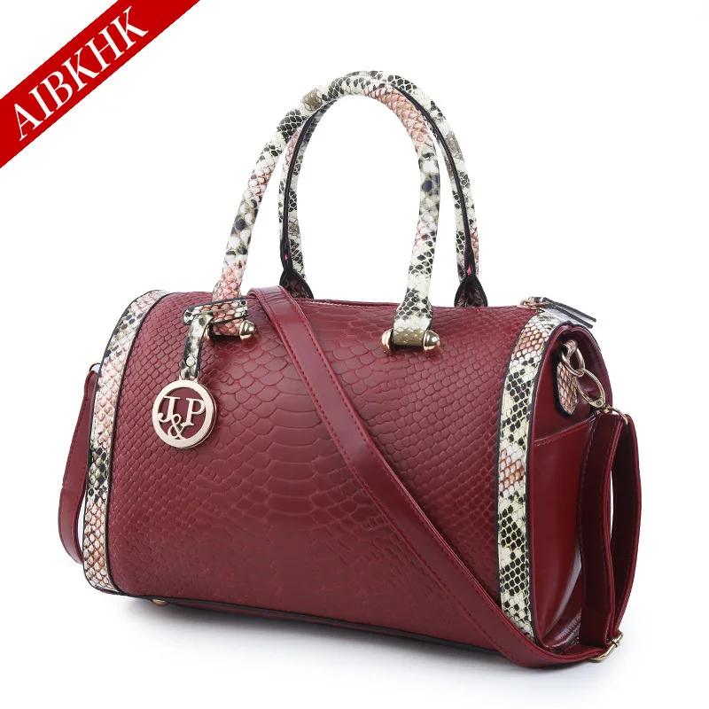 

2017 New Fashion Women Boston Handbags High Quality Pu Leather Female Ladies Crocodile Pattern Shoulder Bags Girl Crossbody Bag