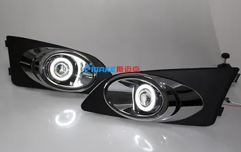 

eOsuns CCFL angel eye led daytime running light DRL + Fog Light + Projector Lens for Chevrolet aveo sonic, with plating rim