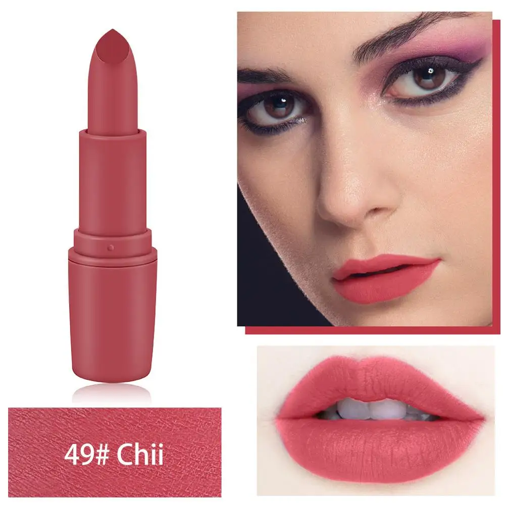 Waterproof Matte Lipstick Long Lasting Nude Velvet Color Brand Lip Gloss Sexy Red Gold Black Dark Rouge Women Makeup Mate Gifts