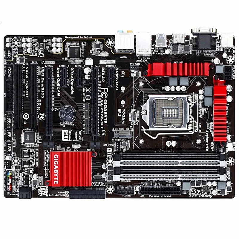 Материнская плата Gigabyte GA-Z97X-SLI б/у Z97X-SLI Z97 LGA 1150 i3 i5 i7 DDR3 32 Гб ATX | Компьютеры и офис