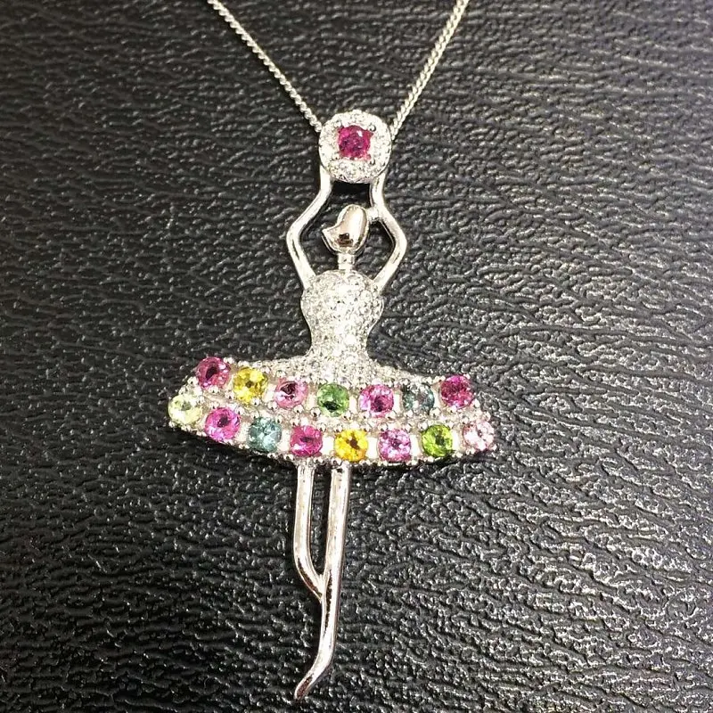 

Collier Qi Xuan_Tourmaline Stone Pretty Girl Pendant Necklaces_Real Necklaces_Quality Guaranteed_Manufacturer Directly Sale