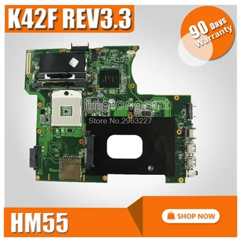 

For Asus K42F Rev 3.3 GMA HD USB2.0 HM55 PGA989 DDR3 VRAM Main Board K42F Notebook Motherboard P42F 100% fully tested