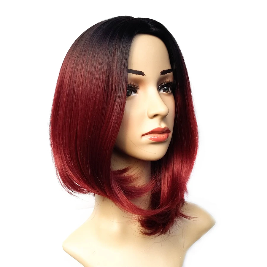 Burgundy Bob Wigs Ombre Synthetic Wigs Cheap Synthetic Sexy Female