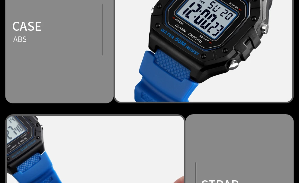 SKMEI 1496 Sport Watch Men Digital Watches 5Bar Waterproof Alarm Military
