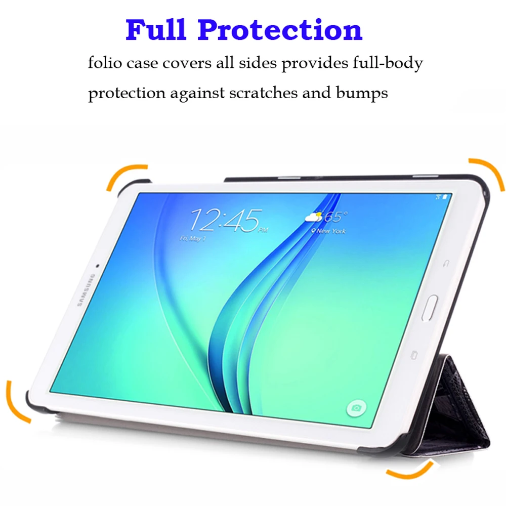 Ультратонкий чехол для samsung Galaxy Tab E 9,6 T560 T561 T565 T567V 9," планшет с Откидывающейся Крышкой из искусственной кожи, защитный чехол+ пленка+ ручка