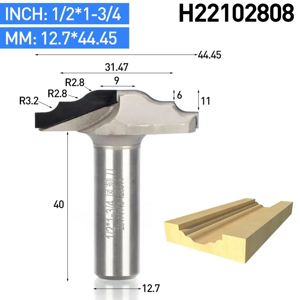 HUHAO 1 шт. 1/" хвостовик алмазное CVD покрытие фрезерные кромки формы Концевая фреза деревообрабатывающий фреза PCD дверь шкафа резьба маршрутизатор бит - Длина режущей кромки: H22102808