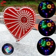 New green heart shaped diy kit lights cubeed gift LED Music Spectrum,led electronic diy kit sound control electronic crystal column making light of cubic led diy producing sound music spectrum parts kit