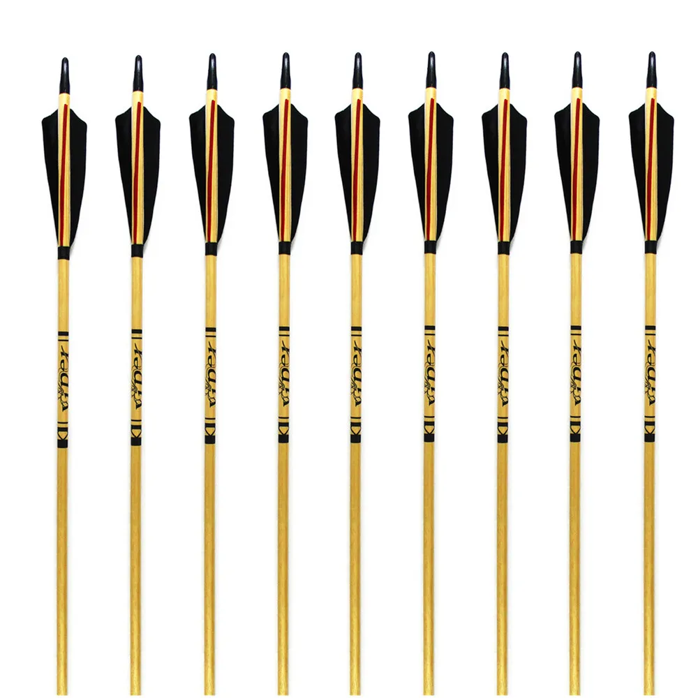 Kaufen Bogenschießen Zedernholz Pfeile 28 30 Zoll Ziel Schießen Praxis 6 12Pack Mit Helical Feder Bereich Tipps für Recurve Bögen Longbow