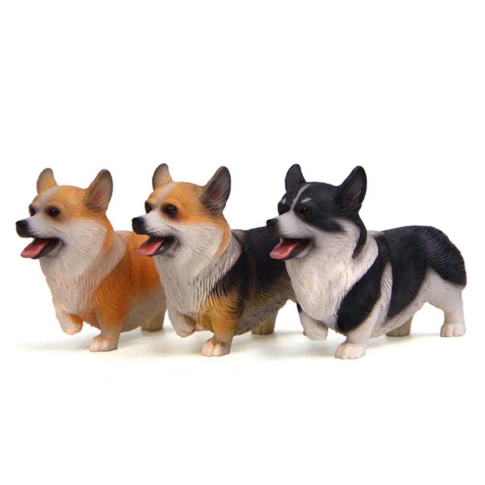 1pc Resin Corgi Model Yellow Garden Home Table Decoration Zakka Corgi Figurine Statue Dog Miniature Yellow