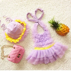 Купальник для девочек, Цельный купальник, детский купальный костюм Русалочка, детский купальник, купальные костюмы одноцветные - Цвет: purple