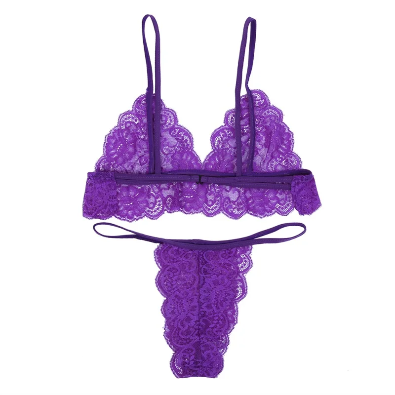 2019 Fashion New Plus Size Women Sexy Bra Set Intimates Embroidery 3/4 Cup Lingerie Thin Temptation And Panty Sets Black Lace