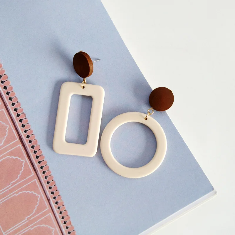 

Romantic Pink Hollowed out Square Round Clip on Earrings without Piercing Geometric Rectangle Slice No Ears Hole Clips Earrings