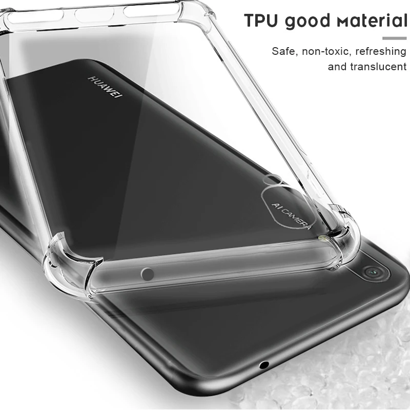 Противоударный прозрачный мягкий чехол из ТПУ для Huawei Y6 Y7 Prime Y9 2019 Y5 2018 Honor 7C Pro 5 99 7A
