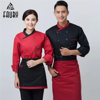 

Unisex Long Sleeve Restaurant Cooking Workwear Kitchen Chef Jackets Hotel Cafe Waiter Uniforms Cuisine Cozinha Coats Clothing