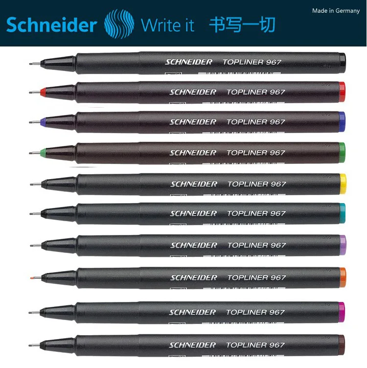 1 шт. кисть для рисования schneider 967 0,4 мм цветная ручка с иглой волоконная ручка для отмены ручка-лайнер для рисования для дизайнеров DP006