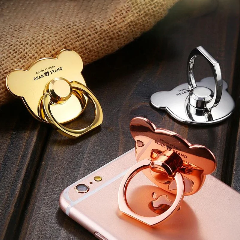 Smartphone For All Phone Stand Holder For iPhone 360 Degree For Samsung Galaxy Cute Metal Bear Finger Rings For Huawei Smartphone For All Phone Stand Holder For iPhone 360 Degree For Samsung Galaxy Cute Metal Bear Finger Rings For Huawei