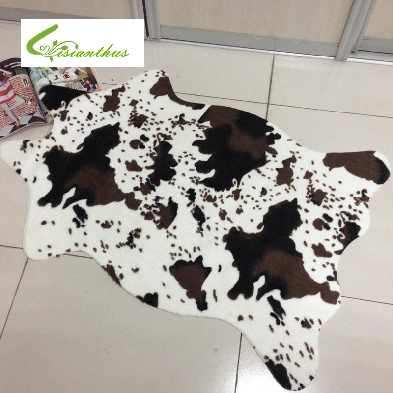 

110*75 cm Imitation Cow / Zebra Skin Carpets for Living Room European/American Animal Prints Rugs and Carpets Bedroom Floor Mat