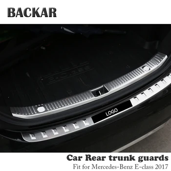 

BACKAR 1pc Auto Car Rear Trunk Bumper Stickers For Mercedes W213 Benz E class 2016-18 Accessories Trunk Door Trim Anti Collision